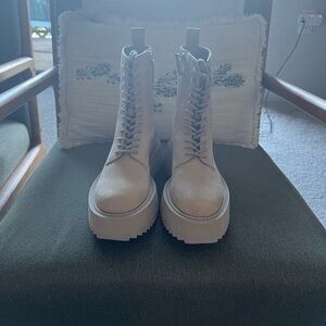 ZARA leather platform boots